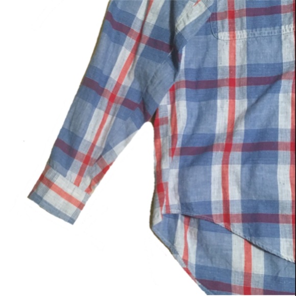 Dockers Long Sleeve Blue Red Button Down Size M - Picture 4 of 6